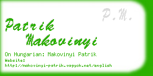 patrik makovinyi business card